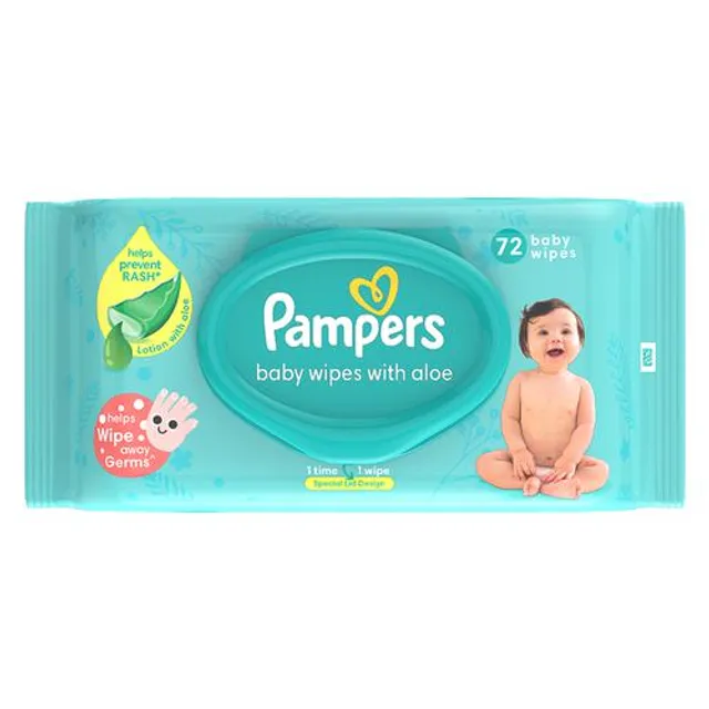 Pampers Baby Wipes – With Aloe, 72 pcs