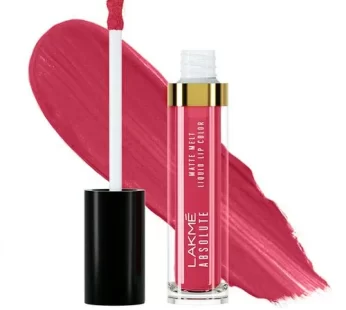 Lakme Absolute Matte Melt Liquid Lip Colour – Moisturising, Matte Finish, 6 ml Pink Drama