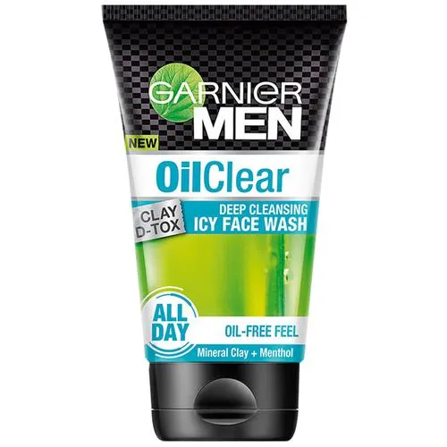 Garnier Men Oil Clear Clay D-Tox Deep Cleansing Icy Face Wash, 100 g