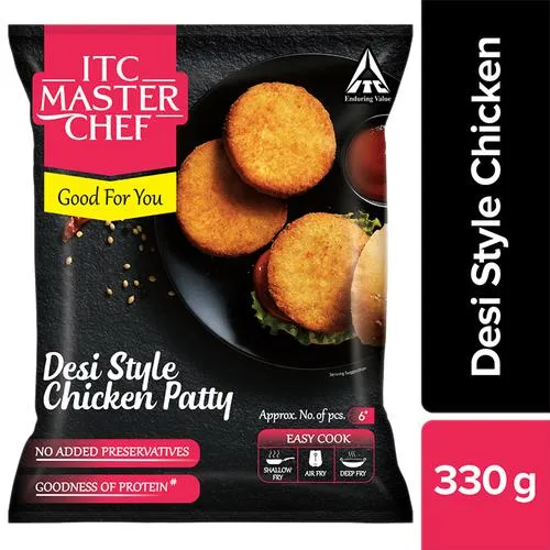 ITC Master Chef Desi Style Chicken Patty – Non-Veg Frozen Snack Ready To Cook 330 g