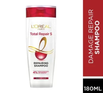 L’OREAL PARIS Total Repair 5 Repairing Shampoo with Keratin XS 180 ml Bottle