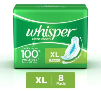 Whisper Sanitary Pads – Extra Large Wings 8 Pads