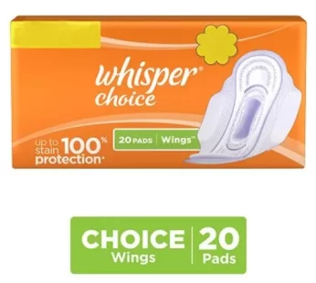 Whisper Sanitary Pads – Choice Wings Regular 20 pcs