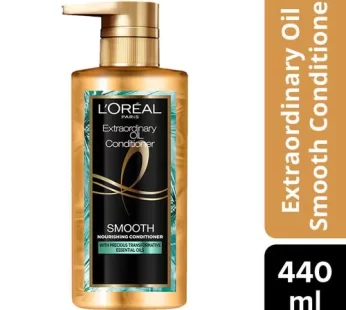 Loreal Paris Extraordinary Oil Conditioner – Smooth With Precious Essential Oils Paraben Free, Nourishing, For Smooth & Straight Frizz-Free Hair 440 ml