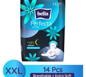 Bella Perfecta Ultra Night Sanitary Napkins – XXL Breathable Extra Soft 4 Freedom Zones 14 pcs