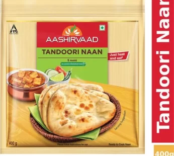 Aashirvaad Tandoori Naan – Ready To Cook No Added Preservatives Easy To Prepare Delicious Frozen 400 g (5 pcs)