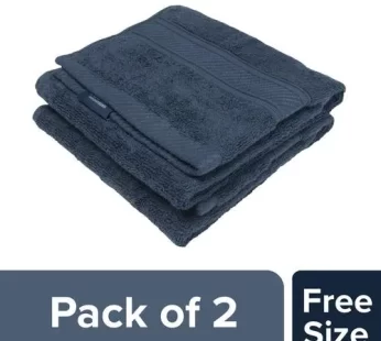 Jockey T201 Cotton Terry Ultrasoft & Durable Solid Hand Towel – Navy 2 pcs Free Size