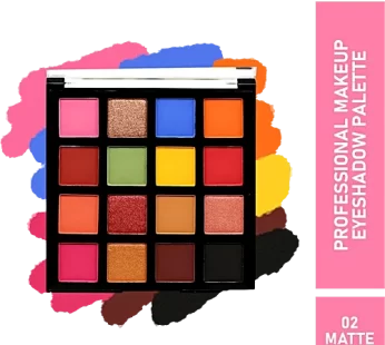 Half N Half 16 Colors Eyeshadow Palette – Highly Pigmented Long-Lasting Multicolour 18 g Matte-02