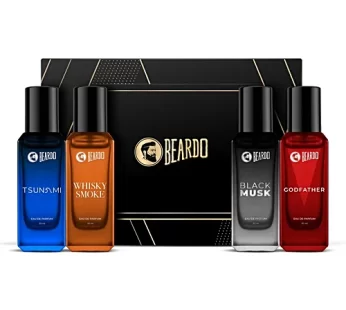 Beardo Assorted Eau De Parfum – Whisky Smoke Godfather Tsunami & Black Musk For Men 20 ml (Pack of 4)