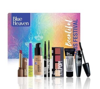 Blue Heaven Festive MakeUp Kit For Women Medium Tone Combo Pack of 8 32.1g+45.5ml