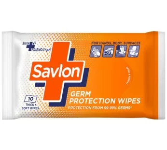 Savlon Germ Protection Wipes – Multi-Purpose, Hands, Body & Surfaces, 10 pcs