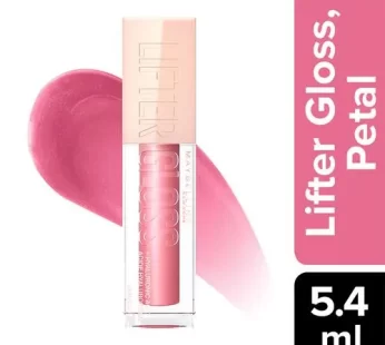 Maybelline New York Lifter Gloss – Moisturizing, Tinted Lip Gloss With Hyaluronic Acid, Non-Sticky Formula 5.4 ml Petal