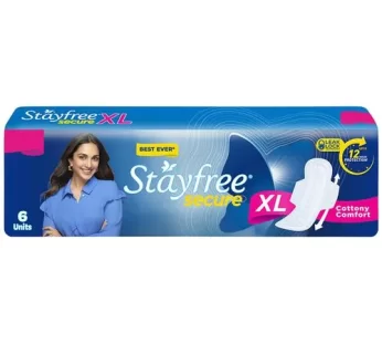 STAYFREE Sanitary Pads – Secure Xl Cottony Soft with Wings 6 pads