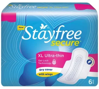 STAYFREE Sanitary Pads – Secure Xl Ultra-Thin with Wings 6 pads