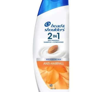 Head & shoulders 2-in-1 Anti-Dandruff Shampoo + Conditioner – For Women & Men Anti-Hairfall Reduces Breakage 180 ml Bottle