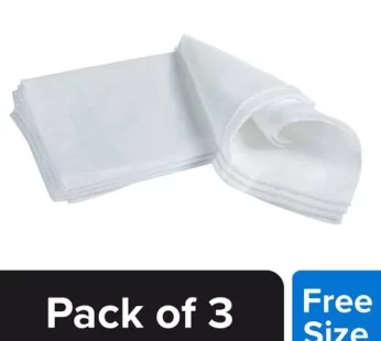 Jockey HK01 Super Combed Cotton Handkerchief With Stay Fresh Properties – White 3 pcs Free Size