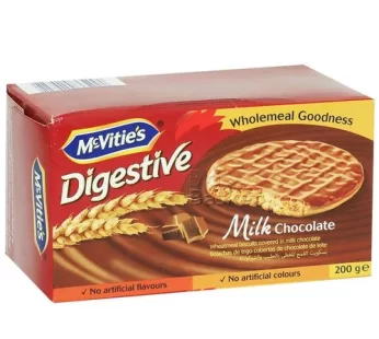 McVitie’s Wholewheat Digestive Imported Biscuits Coated With Milk Chocolate 200 g Carton